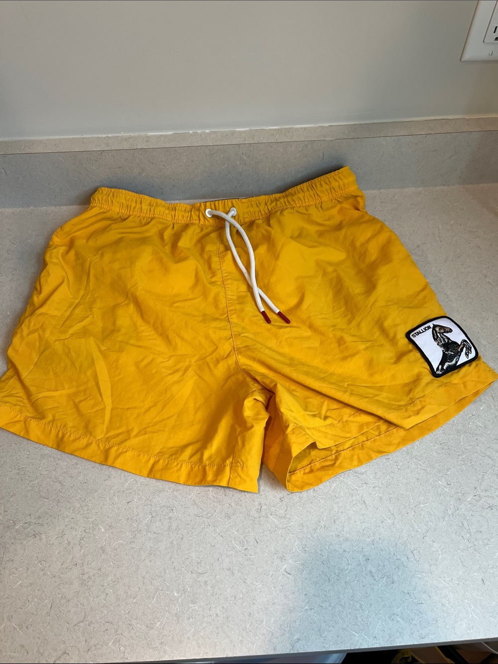 Goorin Bros Yellow Men's Drawstring Swim Trunks